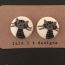 cat fabric covered button earrings 1 pair