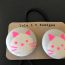 Cat hair ties, Cat fabric covered button hair tie pair