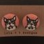 French bulldog  earrings, French bulldog fabric, French bulldog fabric covered button earrings pair