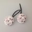 Panda and chicken and bunny hair ties, panda and bunny fabric covered button hair tie pair