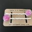 Pink faux druzy cabochon hair pins-pair