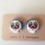 Pug Earrings – Pug Jewelry – Pug fabric covered button earrings – Perfect gift for pug owners and pug lovers