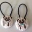 Pug fabric covered button hair tie pair