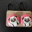 Pug fabric covered button hair tie pair