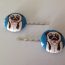 pug, pug hair pin, pug fabric covered button bobby pin pair