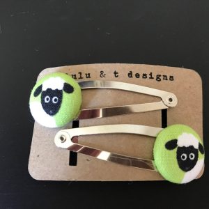 Sheep button snap hair clips, sheep barrettes