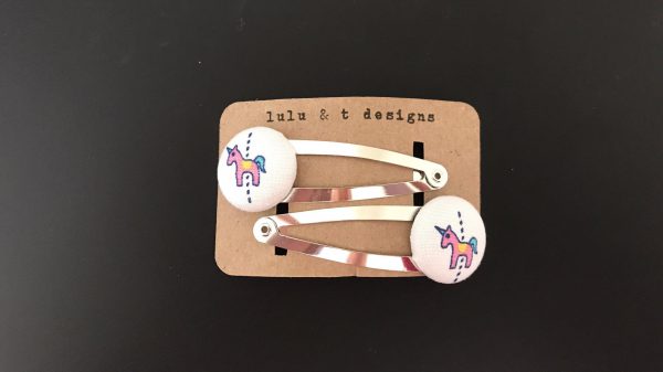 Unicorn hair clips, unicorn barrettes