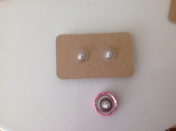 XOXO fabric covered button earrings